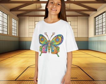 Colorful Magical Butterfly Kids Tee | Rainbow Butterfly Graphic