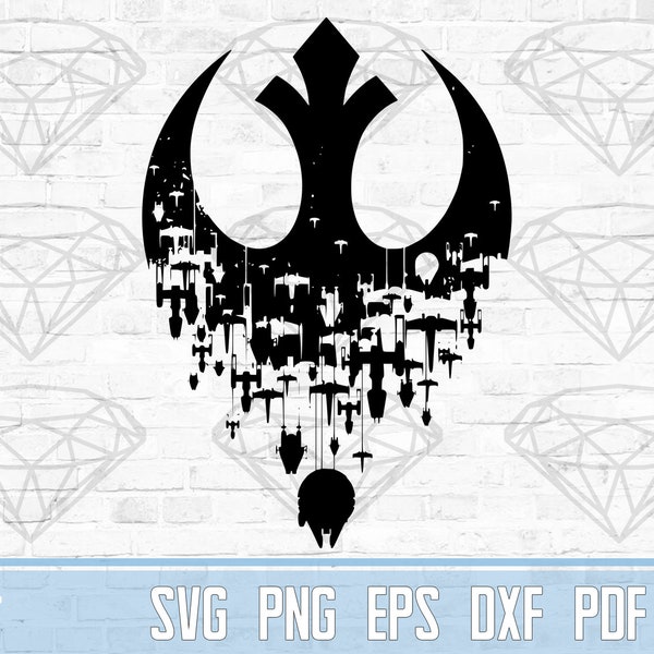 Rebel Ships Svg | Star Wars Png | Fractured Rebellion Eps | Sci-fi Jpg | Transparent Background | Digital Download Files