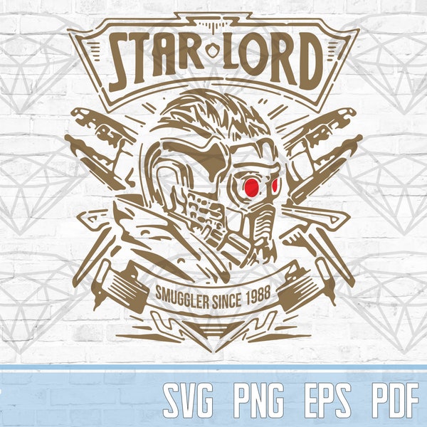 Star Lord Svg | StarLord Png | Guardians of the Galaxy Eps | Sci-Fi Dxf | Transparent Background | Digital Download Cut Files