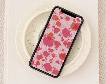 Pink Red Splashes iPhone Wallpaper, Chic Splashy Phone Wallpaper, Feminine Fun Android Lockscreen, Aesthetic Stylish Smartphone Background