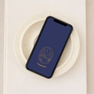 Wanderlust - iPhone Wallpaper, Blauer Reisender Zitat Handy Hintergrund, Boho Landschaft Smartphone Hintergrund, Linie Illustration für Android Sperrbildschirm