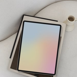 Sunset Gradient iPad Wallpaper, Rainbow Aura Android Tablet Background, Chic Pastel iPad Air iPad Pro Lock screen, Aesthetic iPad Wallpapers