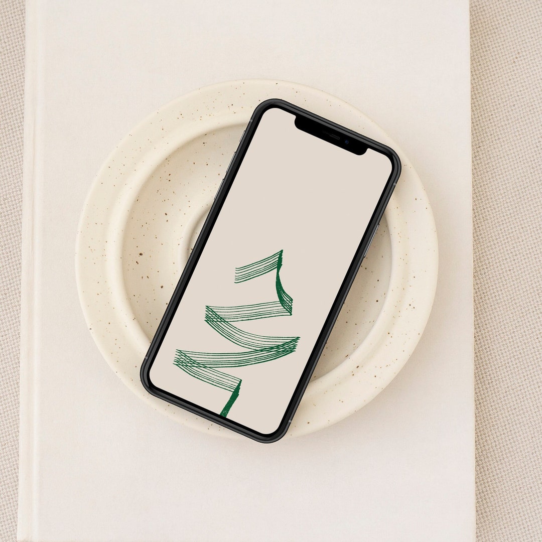 Handdrawn Christmas Tree iPhone Wallpaper, Green Beige Xmas Phone  Wallpaper, Modern Festive Smartphone Background, Winter Android Lockscreen  - Etsy, image size:1080x1080