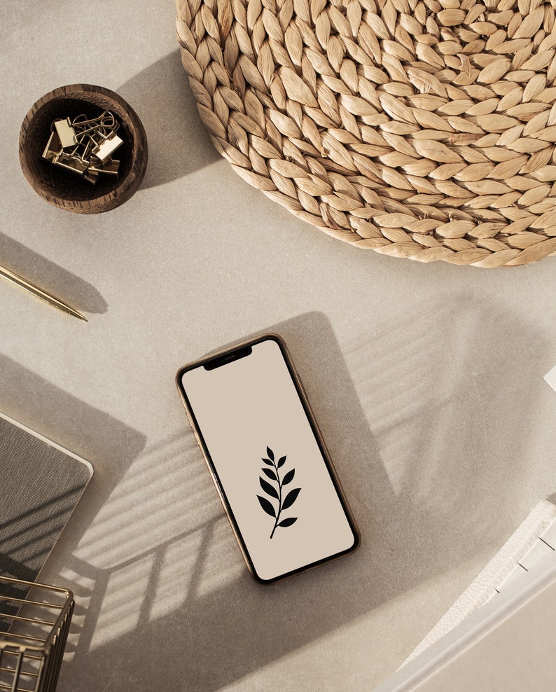 Mid Century Modern Phone Wallpaper Set of 5, Mid Century Elements