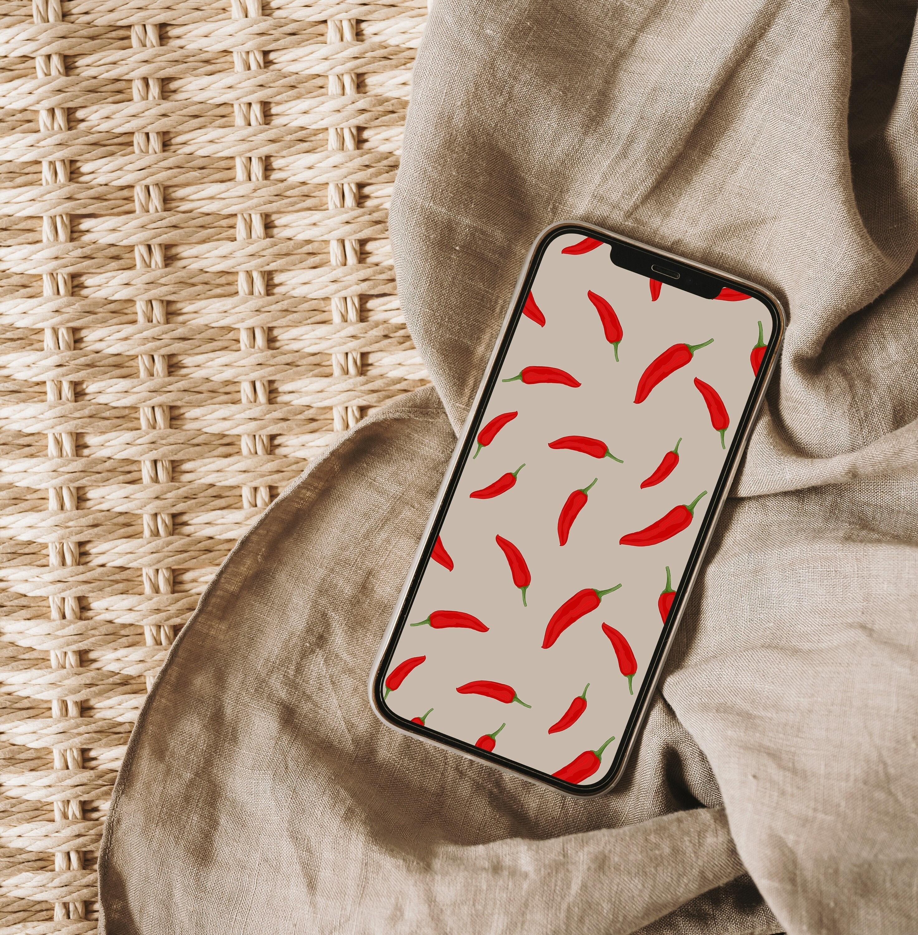 Red Chili Peppers iPhone Wallpaper, Hot Pepper Pattern Phone Wallpaper ...