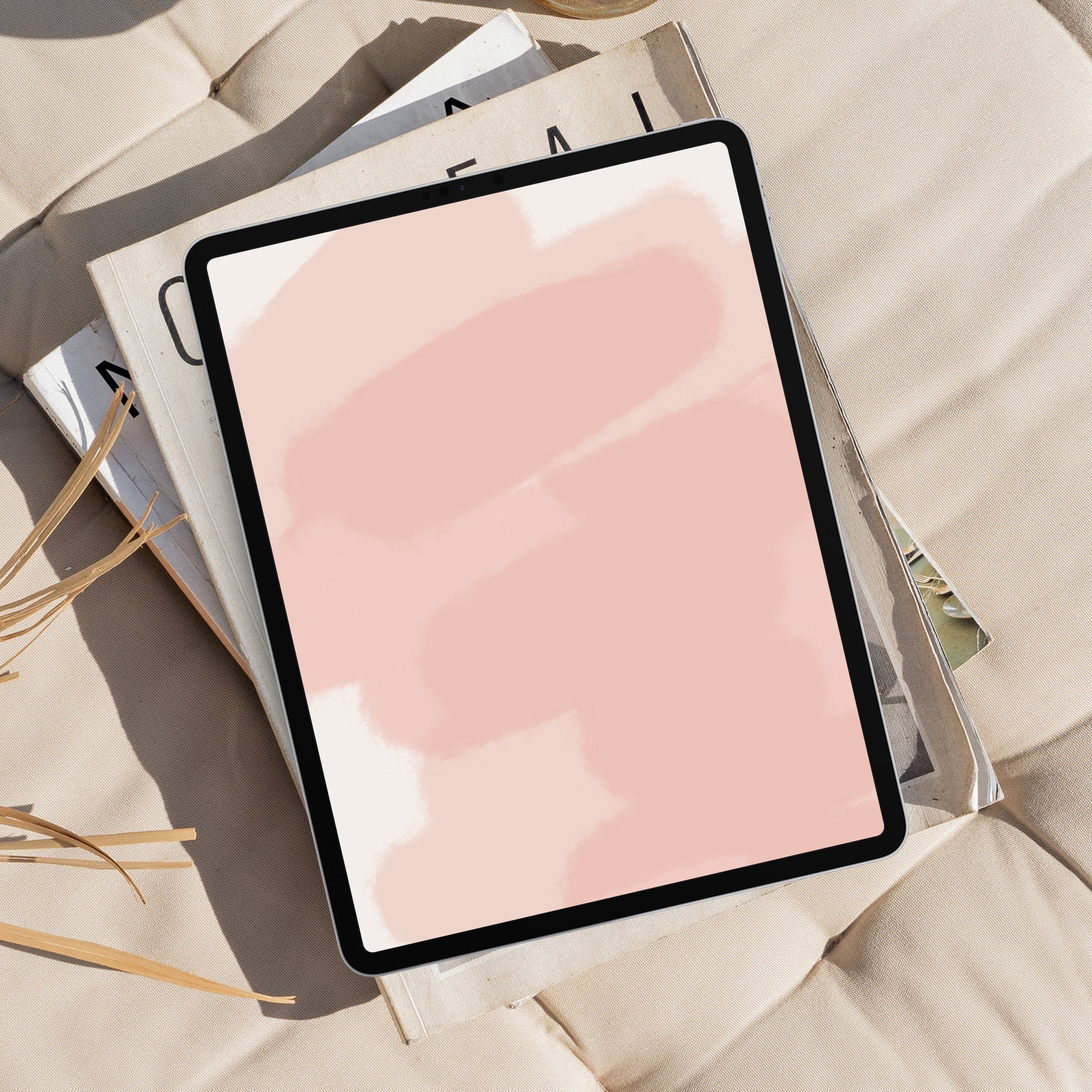Pink Aesthetic iPad Wallpaper, Paint Brush Strokes Tablet Background