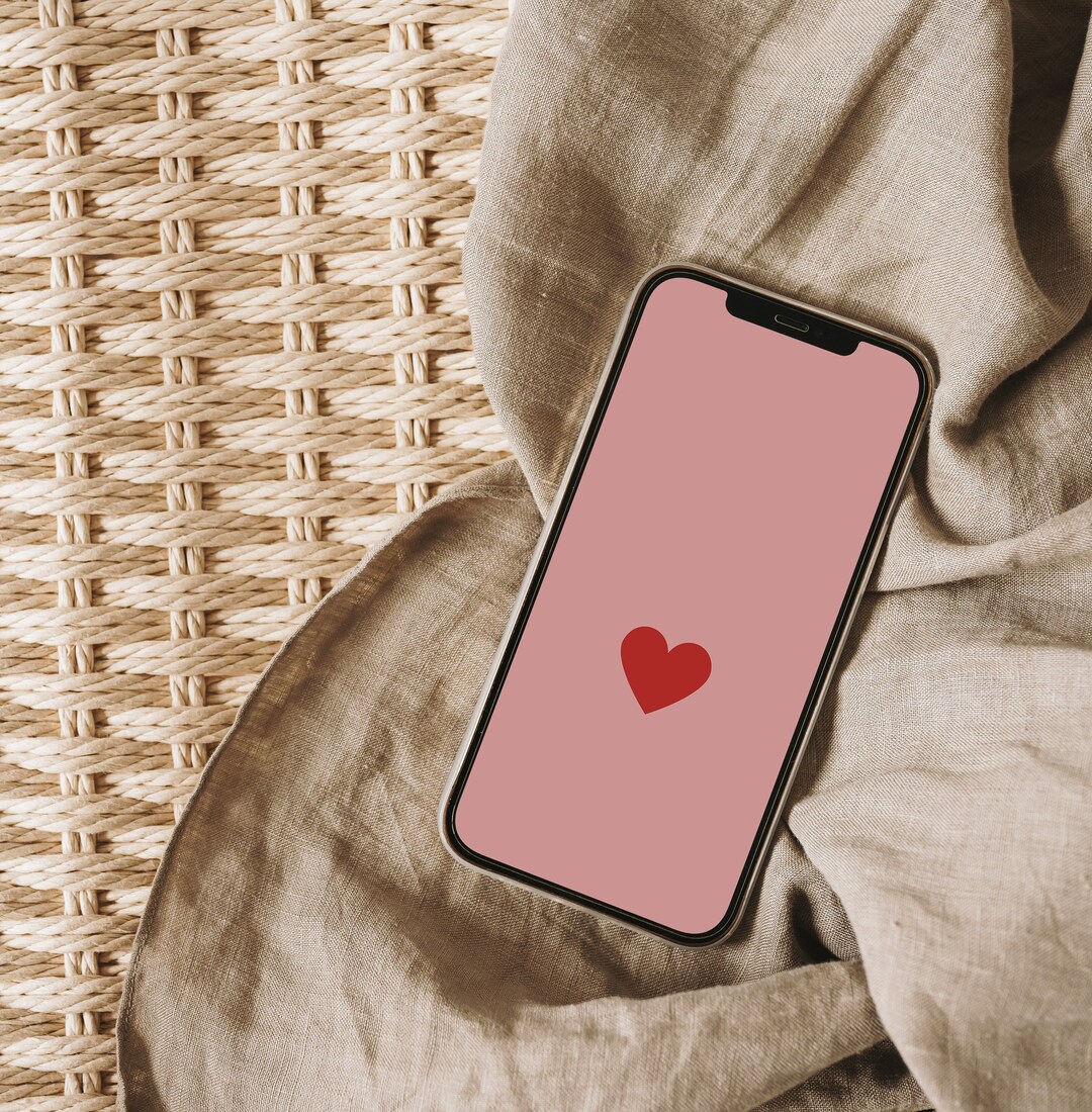 Tiny Red Heart Iphone Wallpaper Cute Pink Iphone Background Etsy