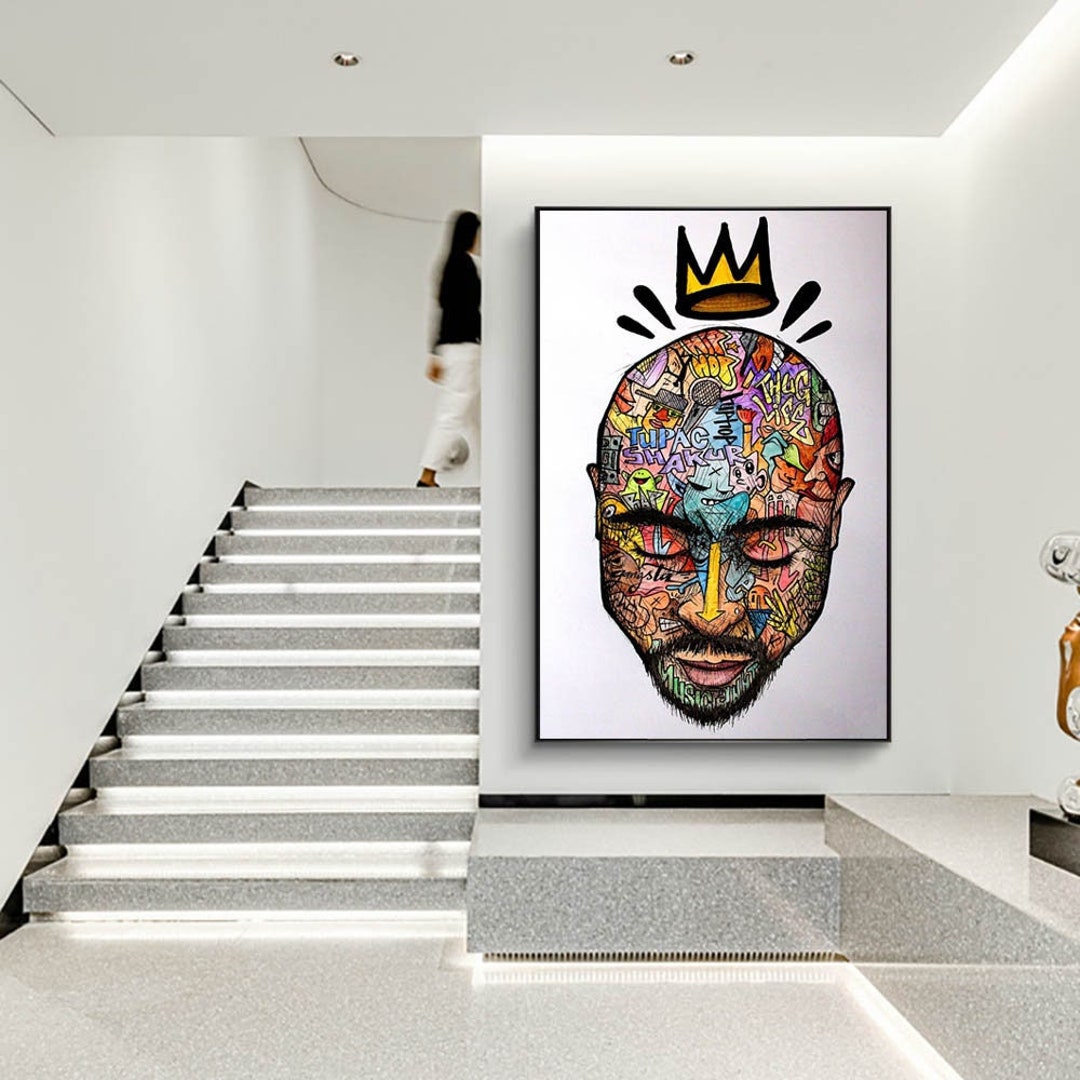 Graffiti Art Portrait Abstract Rapper Wall Art Poster Etsy