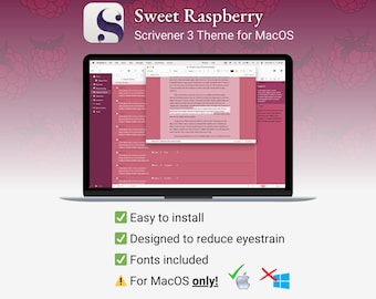 Tema Scrivener per Mac / Sweet Raspberry / Modalità chiara