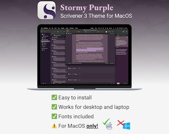 Schreiber Theme für Mac | Stürmisches Lila | Dunkelmodus