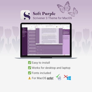 Tema Scrivener para Mac / Morado suave / Modo claro