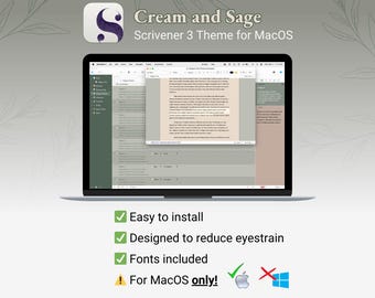 Scrivener Theme for Mac | Cream and Sage | Light Mode