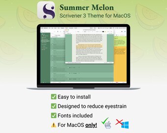 Tema Scrivener per Mac / Summer Melon / Modalità chiara