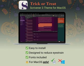 Scrivener Theme for Mac | Trick or Treat | Dark Mode