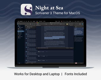 Scrivener Theme for Mac | Night at Sea | Dark Mode