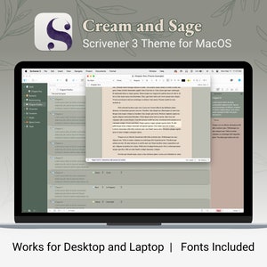 Tema Scrivener para Mac, Cream y Sage, Modo claro