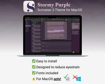 Scrivener Theme for Mac | Stormy Purple | Dark Mode