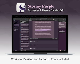 Scrivener Theme for Mac | Stormy Purple | Dark Mode