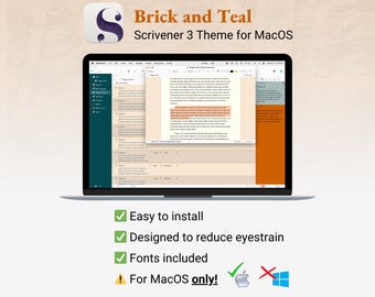 Tema Scrivener per Mac / Mattoni e verde acqua / Modalità chiara
