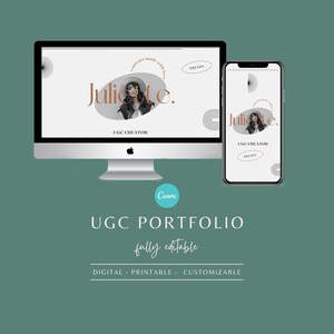 UGC Portfolio, Canva editable UGC Template, Minimal UGC Portfolio Template, Customisable Ugc kit