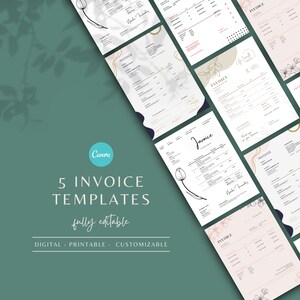 Minimalist Business Invoice, Small Business Invoice Template, Canva Editable Printable Invoice, Billing Form, Digital Invoice, Simple Form