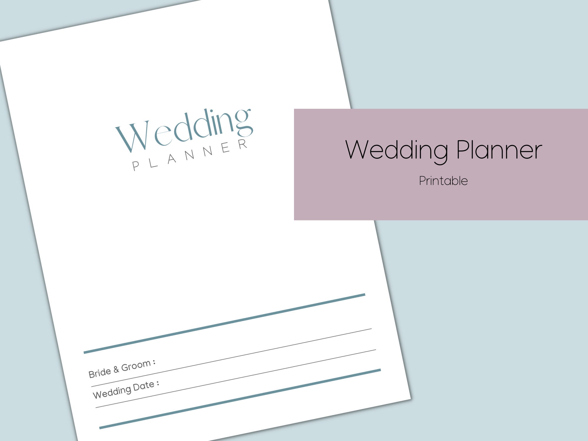 Wedding Planner Printable PDF Minimalist Wedding Planner Activity Book ...