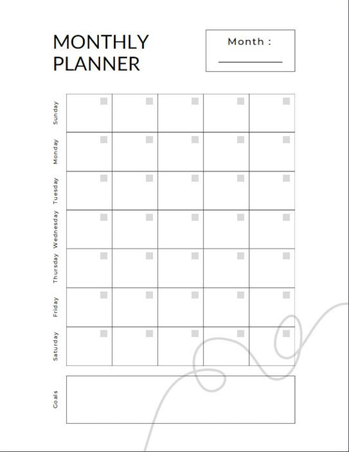Printable monthly calendar portrait 8 5x11 printable download etsy