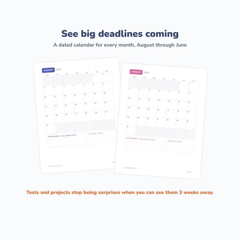 Middle School Student Planner 2026-2027 | Dated Weekly + Monthly ...