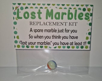 Personalised Joke gag gift, lost marbles, funny, quirky, cheeky, birthday, gift, novelty, friend, him, her, joke gift