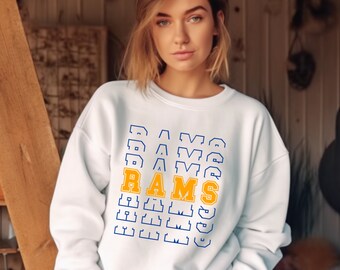 RAMS Football Cut Weave Cold Shoulder T-shirt Top - Etsy