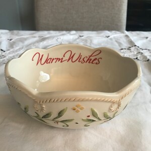 Vintage Fitz and Floyd Sentiment Bowl Christmas serving bowl