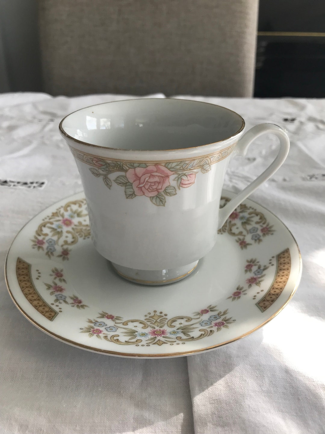 Vintage Crown Ming Fine China Teacup and Saucer Etsy