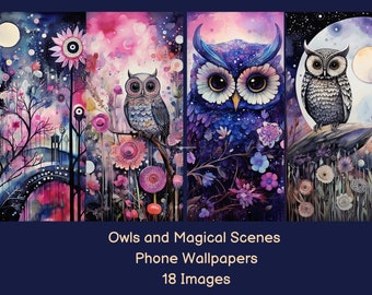 Owl iPhone phone Wallpaper Background Image Owls PNG Watercolor Pretty Beautiful Magical Pictures 18 Images Aesthetic Lockscreen screen