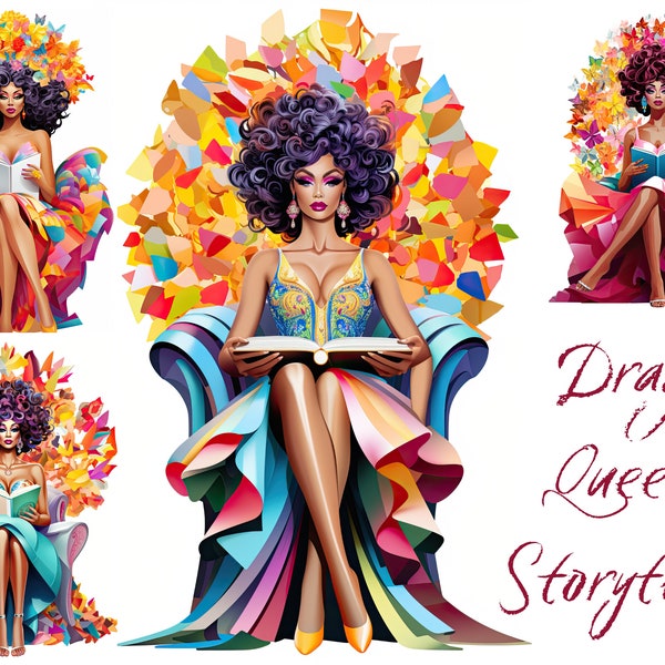 Drag Queen Story PNGs 29 clipart image download printables for poster flyer etc Picture Image Files Sublimation Storytime libraries schools