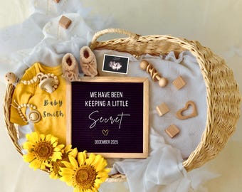 Editable Pregnancy Announcement Template: Baby Ultrasound, Social Media Reveal (Digital Download)