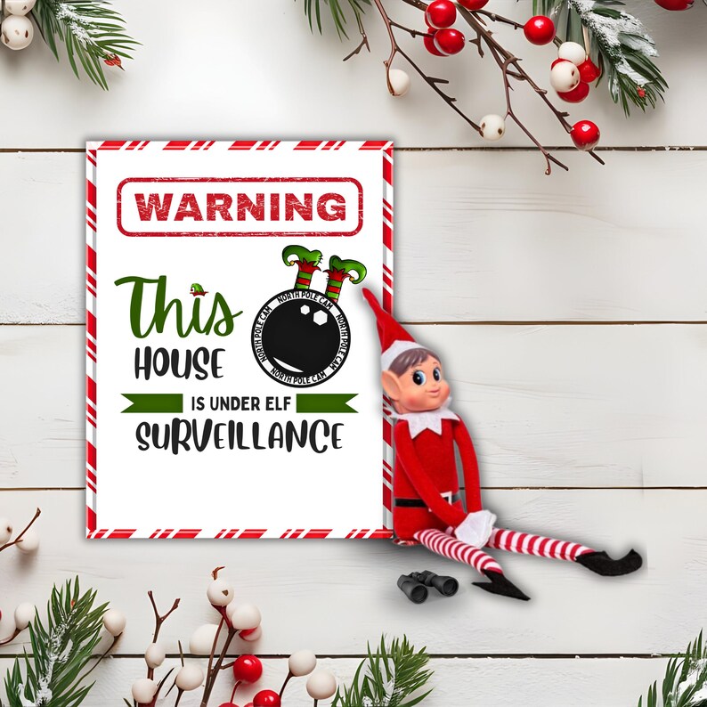 Elf Home Surveillance Kit Printable: Christmas Camera Cards (digital ...