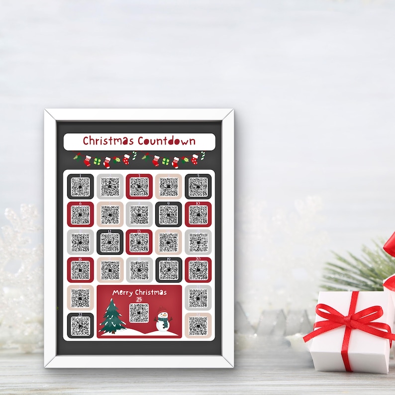 Advent Calendar Playlist Printable Design Holiday Music Countdown ...