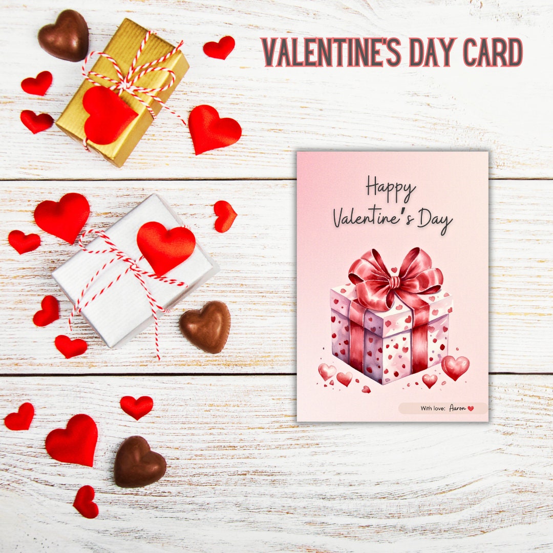 Printable Valentine's Day Card: Customizable Love Gift (digital