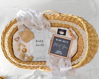 Editable Baby Announcement Template: Ultrasound Photo, Social Media (Digital Download)