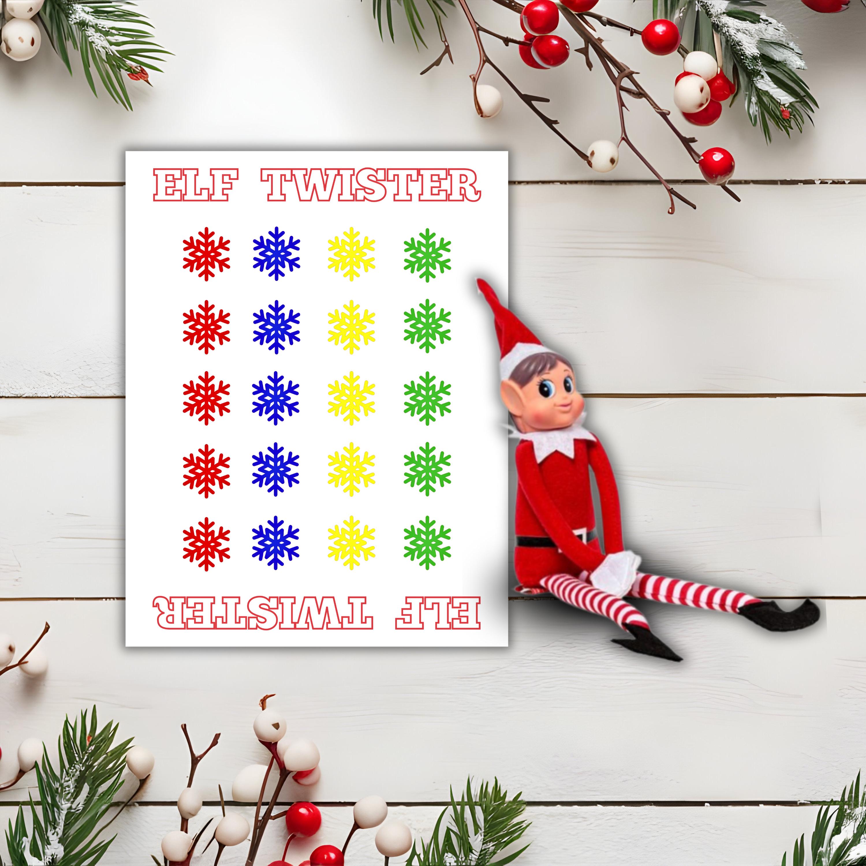 Christmas Elf Twister Game Printable PDF Fun Elf Activity for Kids