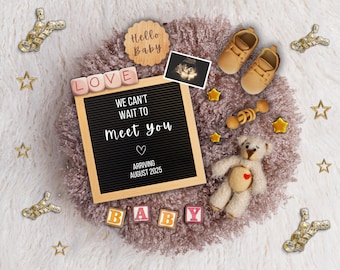 Editable Baby Ultrasound Pregnancy Announcement: Digital Card (Instant Download)