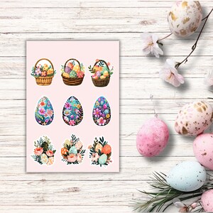 Easter Printable  stickers  Easter Gift Decoration Holiday Scrapbooking  Papercraft  Easter Eggs Design Instant Download