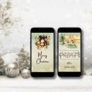 Auguri di Natale modificabili Video mobile Auguri festivi personalizzati Modello campanelli Biglietto digitale di Buon Natale Download immediato