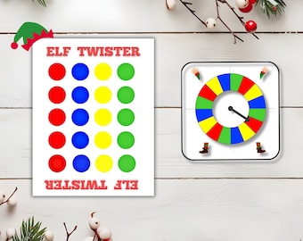 Christmas Elf Twister Game Printable PDF  Fun Elf Activity for Kids & Adults  Instant Download