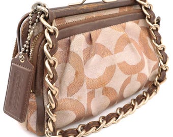 Coach Vintage Parker Op Art Frame Kisslock Triple Compartment