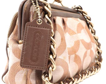 Coach Vintage Parker Op Art Frame Kisslock Triple Compartment