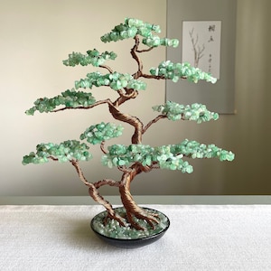 Large Aventurine, Aquamarine Bonsai Crystal Tree ,Tree of Life, Natural Gemstone tree, Healing Gemstone Tree