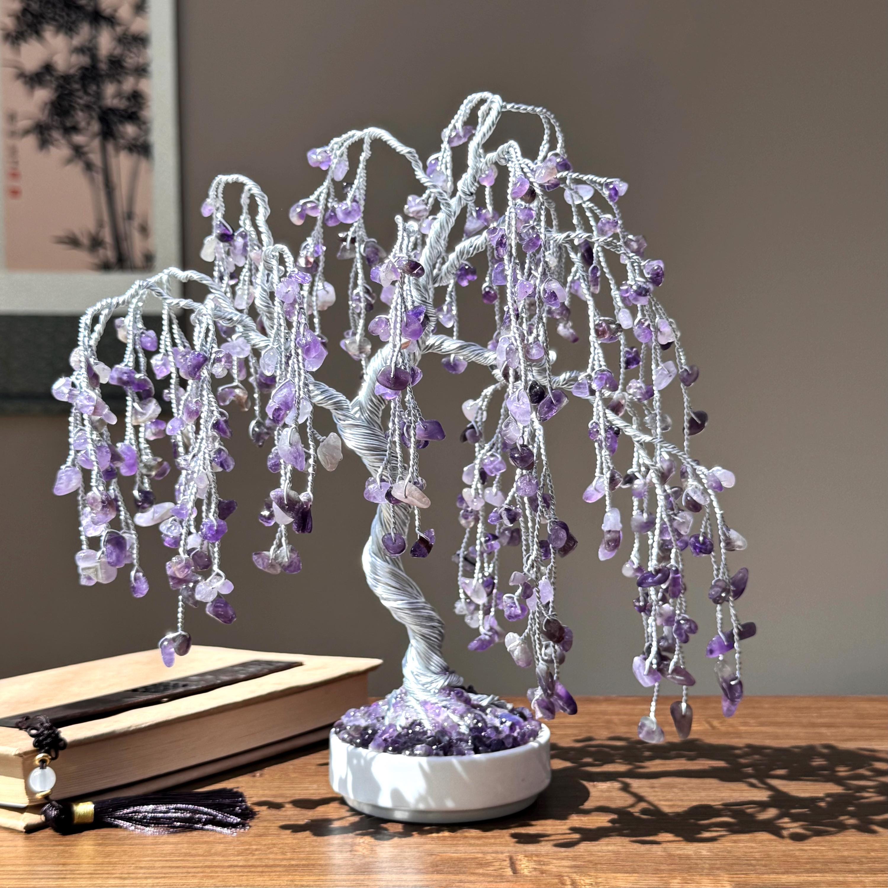 Amethyst Willow Crystal Tree, Natural Stone Tree, Chakra