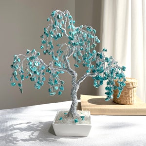 Turquoise Willow Tree, Stone of "Wisdom" Tree, Chakra Healing Gemstone Tree,  Wire Sculpture Tree, Tree of Life