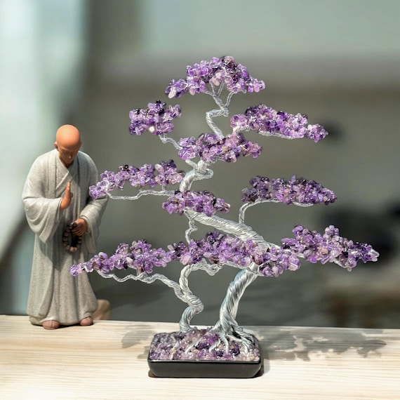 Large Amethyst Bonsai Tree: Chakra Healing Gemstone Sculpture - Etsy